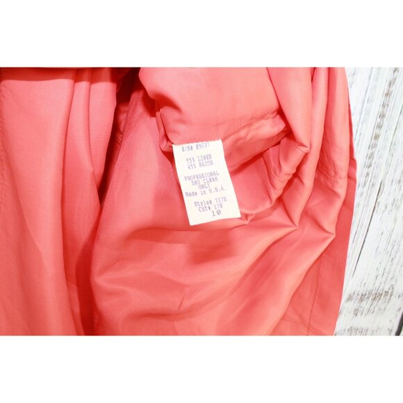 Geary Roark Orange Linen Rayon Sheath Dress Career Size 10 - Picture 11 of 12